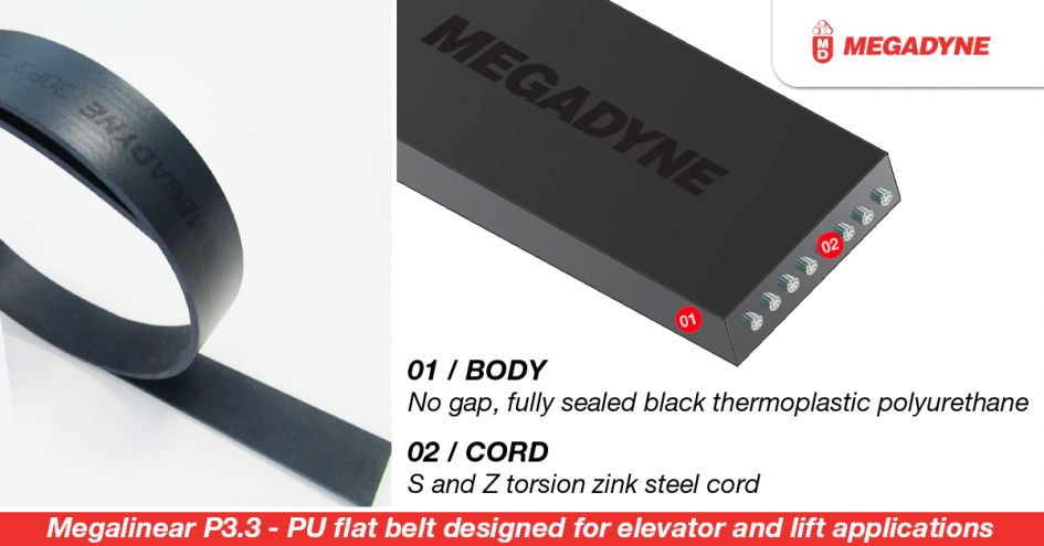 A powerful belt designed specifically for lift systems